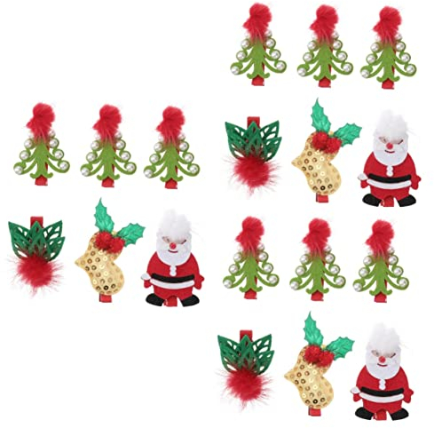 FRCOLOR 18 Stk Weihnachtsbaum Spange Weihnachtsmütze-haarspangen Weihnachtsparty Haare Weihnachtsspangen Süße Haare Süßen Weihnachtsbogen Europäisch Und Amerikanisch Kind