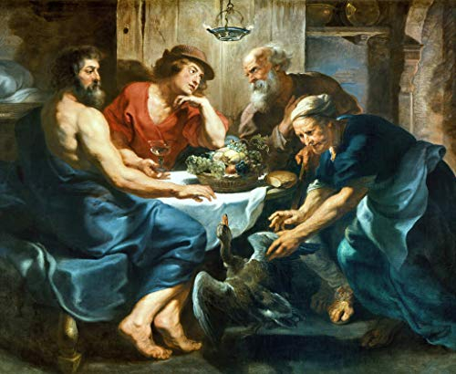 Kunstdruck/Poster: Peter Paul Rubens Jupiter und Merkur bei Philemon und Baucis - hochwertiger Druck, Bild, Kunstposter, 75x60 cm