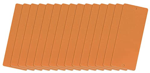 QUARKZMAN 15 Stück Leere Metall Karten 50x22x0.3mm, Bronzefarb Metallkarte Aluminium Platte mit 2 Loch 3mm Durchmesser für Klingelschild Visitenkarten Namensschilder Briefkasten Türschilder