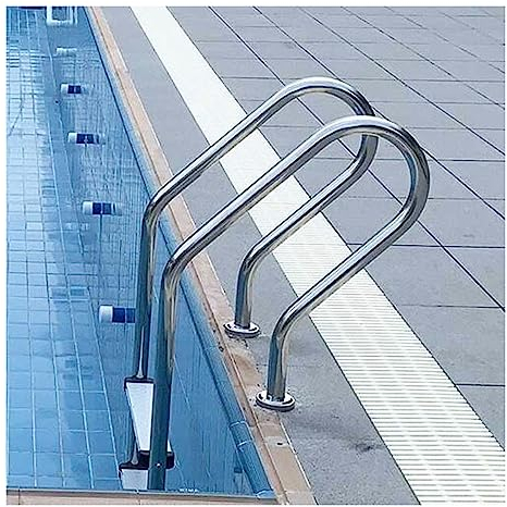 DOZPAL Poolleiter aus Edelstahl, 2 Stufen, Schwimmbadleiter mit 2 rutschfesten Stufen und Handlauf für Innen-/Außenpools – 150 kg Tragkraft,C