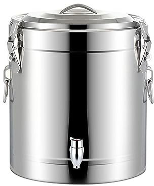 Calentadores de bebidas, dispensador de agua caliente aislado para té, urna de acero inoxidable para café, para té, termo, cubo de hielo,Plata,10L