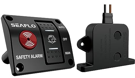 LIGHTEU®, Sistema di controllo allarme livello acqua DC 12V Interruttore di sentina a campo elettrico e interruttore sul pannello di allarme per pompa di sentina SFWAS1-20-03