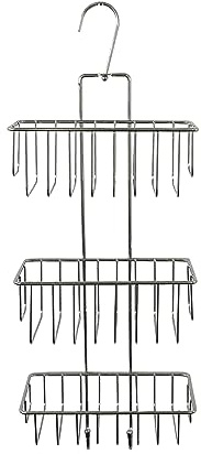 douceur d'intérieur, Serviteur de Douche 3 Paniers (59 x 22 x 14 cm) Filaire Basic Chrome, Métal