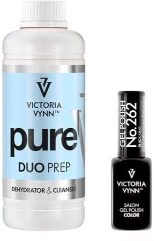 Victoria Vynn Pure Duo Prep & Cleanser 1000 ml + Gel Polish Colour 262 Black King - Ultimate Set for Black Nail Polish & Gel Nails Cleaner