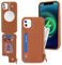 SailorTech iPhone 11 Case with Credit Card Holder magsafe, iPhone 11 Phone Leather Case Wallet for Women Compatible mag safe Card Slots Zipper Shockproof Case for Men - Brown