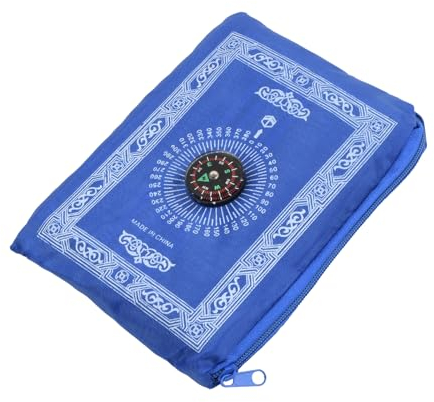 NiceLand Tragbarer Gebetsteppich Gebet Teppich Matte Muslim Gebetsteppich Islamischen Beten Teppich Decke Taschen Tragbare Druck mit Kompass