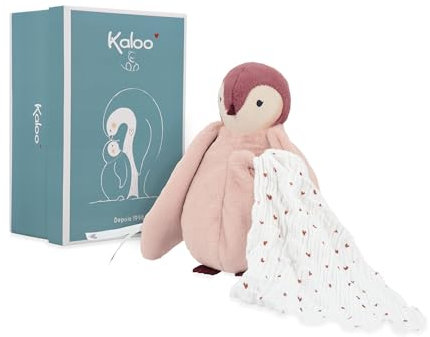 KALOO – Complices – Peluche à Bisous – Rose – avec Mouchoir Mousseline de Coton – Doudou dès la Naissance,K212006