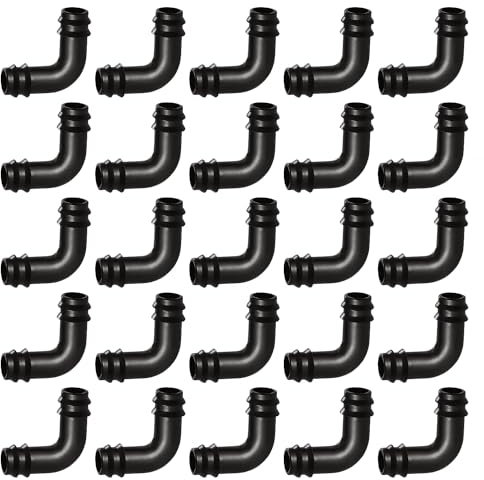 VooGenzek 25 Piezas 16mm Conectores de Manguera de Riego, Conectores para Tubo de Riego Goteo, Accesorios Riego Goteo, Conectores de Púas de Manguera Plástico para Sistemas de Riego, Codos