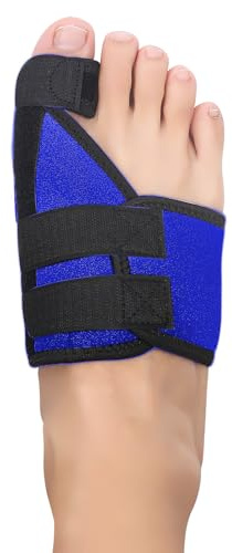 Yasdyri Hallux Valgus Korrektur Schiene für Linderung von Großzehenschmerzen und zur Ausrichtung der Zehen Hallux Valgus Bandage für Herren und Damen Schutz der großen Zehe (Blau, Rechts)