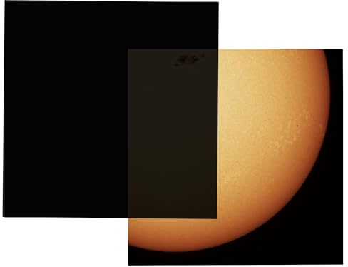 Gravitis AstroSnap Solarfilterblatt-Varianten für verbesserte Sonnenfotografie mit Teleskopen, Ferngläsern und Kameras – ISO 12312-2 konform, AAS-anerkannt (12,7 x 12,7 cm)