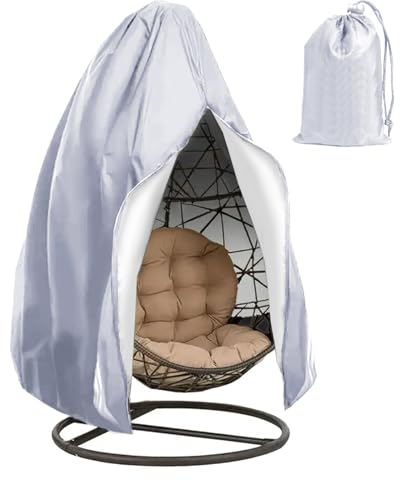 wocpvm Housse de Chaise à Suspendre Balancelle Housse de Protection, 210D Couverture de Fauteuil Suspendu Housse de Fauteuil Oeuf Suspendu avec Fermeture éclair, Housse Oeuf Suspendu Extérieur