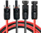 Profi-Verbindungskabel Verlängerungskabel (6mm²/4mm²),Solarkabel inkl. montierter beidseitig Solarstecker, rote und schwarze Linien (6mm²/0.5m)