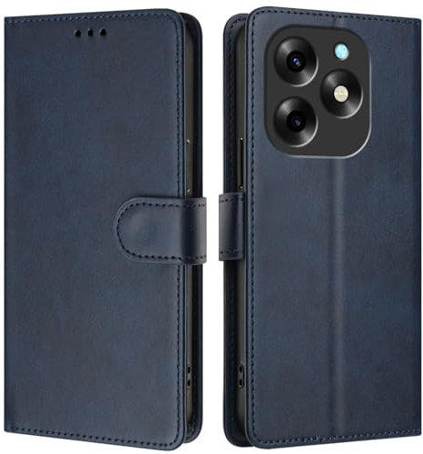 Rfvzubemok Compatible avec Tecno Spark 20 Pro Housse de téléphone en Cuir PU,Compatible avec Tecno Spark 20 Pro KJ6 Fentes pour Cartes Étui Portefeuille à Rabat Blue