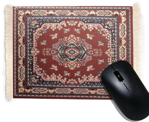 CHTME Vintage-Retro-Boho Mauspad 1 Stück Perser Teppich als Mousepad für Büro, Studium, Spiel und Reisen - Stoff, 27x18 cm, Stil 4