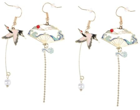 WRITWAA Asymmetrische Chinesische Ohrringe Mit Quaste, Retro HalbkreisföRmige OhrhäNger FüR Damen, Ideal FüR Neujahr Und Hochzeiten