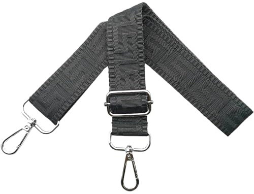 Omxyinma Schultergurt für Tasche Taschengurte zum Wechseln, Verstellbar Taschengurt Breit 3.8cm mit Silber Karabiner - Taschenband Schulterriemen Tragegurt für Handtaschen Damen, Dunkelgrau, K30