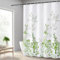 Hoomtaook Tenda Doccia 180x200cm, Tenda per Doccia Impermeabile Polyester Lavabile con 12 Anelli, Orlo Ponderato, Fiori Verde
