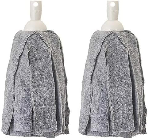Vigar - Recambio para Fregona - Rosca Universal - 10 x 10 x 15 cm - Microfibra Apta para Lavadora - Máxima Absorción - para Todo Tipo de Suelos - Gris (Paquete de 2)