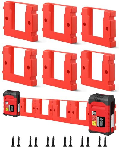 BAT20TL 6Pack Akku Halterung für Einhell 18V Power-X-Change Akku Wandhalterung Wand Halter, Batteriehalter Akku-Dockhalterung Kompatibel mit Einhell PXC 18V Akkus inkl Schrauben