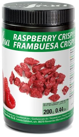 SOSA Crispy Frambuesa 5-8mm - Crispies de frambuesa liofilizada en trozos - Bote 200grs - Uso alimentario
