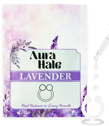 AuraHale Nasendiffusor - Lavendelduft für ruhigen Schlaf, ausgeglichenen Geist und Stressabbau | Tragbare Aromatherapie | Medizinisches Silikon | Bio ätherisches Öl