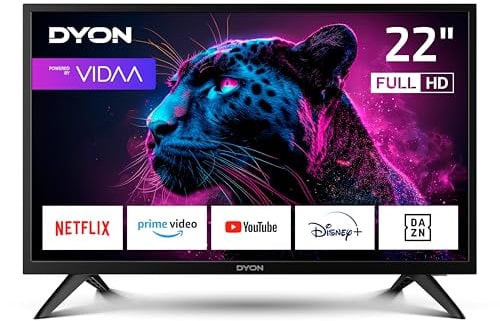 DYON Movie Smart 22 VX, 22, Full HD, Smart TV, avec triple tuner HD (DVB-C/-S2/-T2), App Store, Netflix, Prime Video, YouTube, DAZN, Disney+, modèle 2025