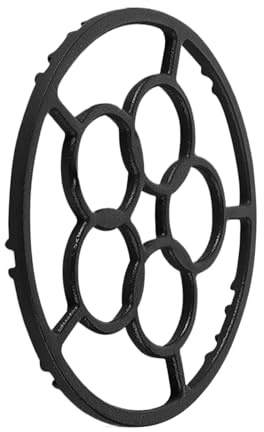 Haltering aus Gusseisen, für Woks auf Gasherd, 18,3 cm, Ring, Halterung, Herd, Gas, flach, Grill, Eisen, mit 8 Schlitzen, Befestigung im Boden, für Küche, Gusseisen, Frittieren, Ofen, Kaffee, Woks