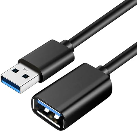 QarulG USB Extension Cable 5 M High Speed USB 3.0 Extender Type A Male to A Female Extension Cord Data Transfer 5Gbps Keyboard Cable Compatible with Printer Webcam Keyboard Flash Hard Drive Black