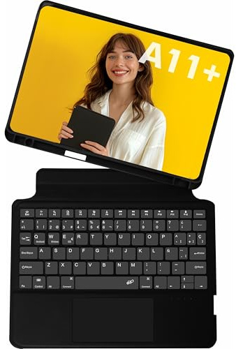 SILVERHT Funda con Teclado para Samsung Galaxy Tab A11+ 11” – Teclado Bluetooth con Touchpad, Funda Magnética 360°, Protección Completa, Negro