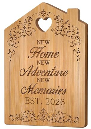 LUYIEDHA Regali per Casa Nuova 2026, Tagliere o Blocco, Tagliere in Bambù Inciso, Idee Regalo Casa Nuova, per Familiari, Parenti, Amici e Colleghi (Colore del legno A)