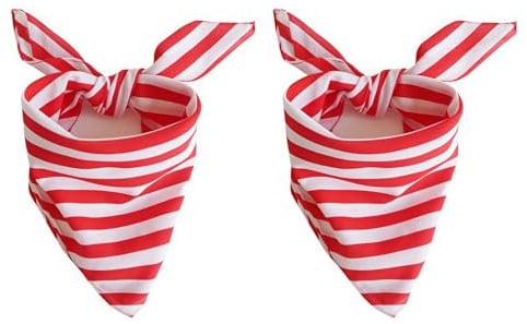 RAOPNHS Rot Weiß Gestreifter Loop Schal Karneval Kostüm Accessoire Set 2 Stück, Rundschal für Köln Karneval, Ideal für Karneval Kostüm Köln, Straßenkarneval, Mottoparty & Jecken