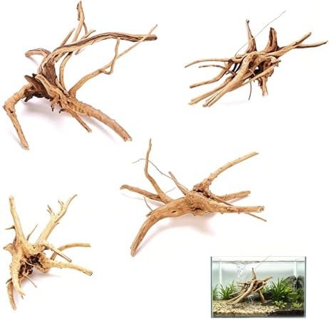 4 PCS 15–20cm Moorkien Aquarium Treibholz Wurzeln für Terrarien Dekoration | Holzdekoration für Reptilienbecken, Reptilienbecken, Holzdekor