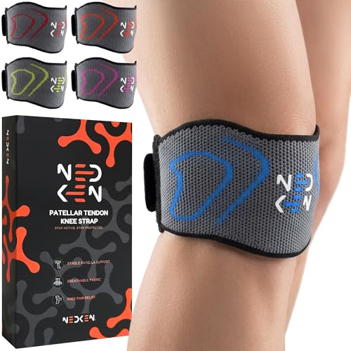 NeDKeN Cinta Rotuliana Rodilla – Rodillera Rotuliana Deportiva, Rodillera Para Menisco Y Ligamentos, Rodillera Para Condromalacia Rotuliana Y Artrosis De Rodilla, Rodilleras Crossfit Gym (Azul)
