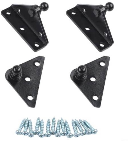 10mm Ball Stud Bracket for Gas Strut Lift Support Shocks - Metal L Shape Wall Mount Fixing for Car Bonnet Boot - Steel Replacement Kit 4pcs