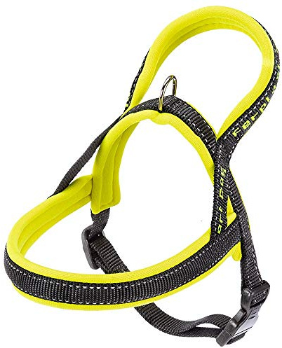 Ferplast Hundegeschirr Sport Dog, Hundegeschirr Kleine Hunde, Hundegeschirr Skandinavischen Stil, Praktischer Schnapper-Verschluss, Weiche Polsterung, Reflektierende Nähte, Gelb