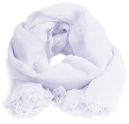 Karl Loven Halstücher Damen - Halstuch - Zerknittert - Pashmina - Schal - Hals, Weiß