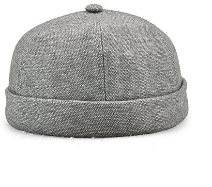 Winmany Unisex Frauen Männer Skullcap Sailor Cap Dockercap Brimless Mütze Rolled Cuff Retro Krempe ohne Hut Beanie Hat (grau)