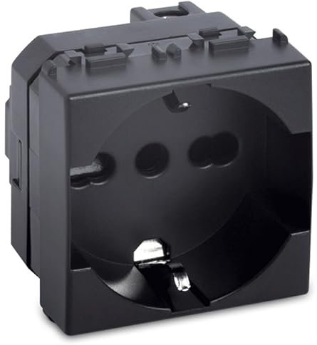 MODO PRESA UNEL BIP.2P+T 10/16A ORIZZONTALE GRIGIO (MASTER cod. 31170)
