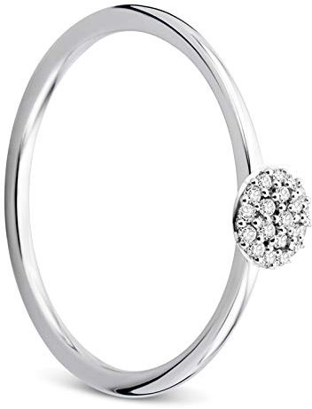 Orovi Damen Ring Weißgold 0.06 Ct Diamant Pavé Verlobungsring 18 Karat (750) Gold und Diamanten Brillanten