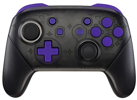 eXtremeRate ABXY D-Pad ZR ZL L R Botones para Nintendo Switch Pro Mando DIY Teclas de Reemplazo Botón Completo con Herramientas Teclas para Nintendo Switch Pro-Control NO Incluido(Violeta)
