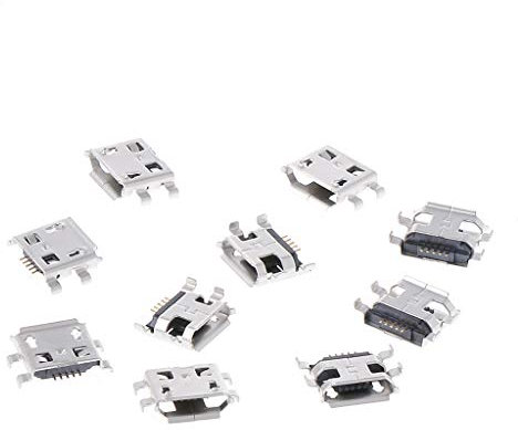 BIlinli 10 Prises Micro USB B 5 Broches Femelle SMD 4 Broches Pieds connecteur Dip Socket