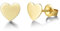 Solide 14 Karat 585 Gelb Gold Ohrstecker Ohrringe Mini Herz Minimalism Geschenk Schmuck für Damen Mädchen - Durchmesser: 6 mm, Gewicht: 0.6 Gramm