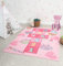 the carpet Happy Life Kinderzimmer, Kinderteppich, Spielteppich, Waschbar, Zahlenteppich, Hüpfteppich, Zahlen, Pink, 160 x 160 cm Rund