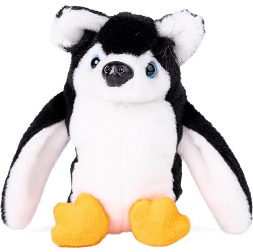 Randimals Pinguin & Husky Hybrid Kuscheltier - P-Dawg Hund Kuscheltier Pinguin Mix Plush Toy - Knuddelige Kuscheltiere für Mädchen & Jungen - Kleine Stofftiere Plushies