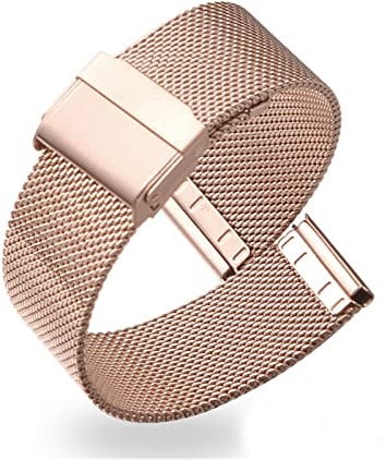 AEMALL Ersatzarmband für LG W100 W110 W150, Milanaise-Armband für Asus Vivowatch Zenwatch, 2-fach faltbar, mit Schnalle, For ZENWATCH, Achat