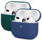 2Stück Kompatibel mit AirPods 3 Generation Hülle 2021, Mocarheri Ultra-dünnes, Silikon Stoßfeste Weiches Schutzhülle für AirPods 3, Voller Schutz für AirPods 3 Case Cover,Dunkelgrün/Dunkelblau