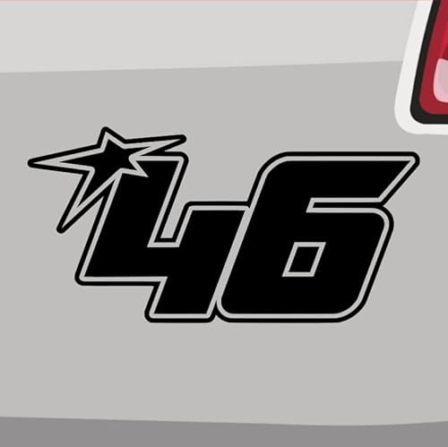 Generisch Startnummer 46 Aufkleber Sticker Auto Start Run Race Zahl MTB Motorrad 14x7cm Farbe: Schwarz