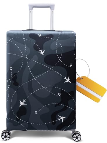 OrgaWise Kofferhülle Luggage Cover Gepäck Cover Gepäckabdeckung for Travel Luggage Schutzhülle Koffer(World, M (22''-24''))