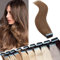 SEGO Tape in Extensions Echthaar 40 PCS 100g Haarverlängerung Klebeband Haarteil 100% Remy Human Haar (40 stück+10pcs free tapes) Invisible Hellbraun#6 14(35cm)