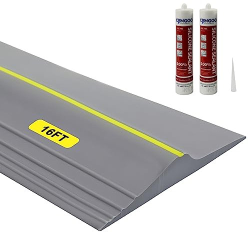 Universal Garagentor Boden Schwellendichtung Gummistreifen mit Klebstoffen, DIY wetterfeste Wetterabisolierung Ersatz (4,8 m (Grau))